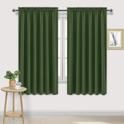 DWCN Blackout Curtains for Bedroom Living Room 42 x 63 Inch Long Black