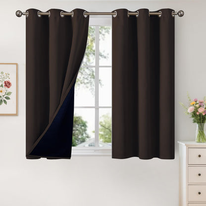 YoungsTex Black Blackout Curtains for Bedroom, Thermal Drapes Heat Blocking