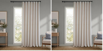 Faux Linen Curtains for Living Room (1 Panel) - 50W X 108L, Birch Taupe