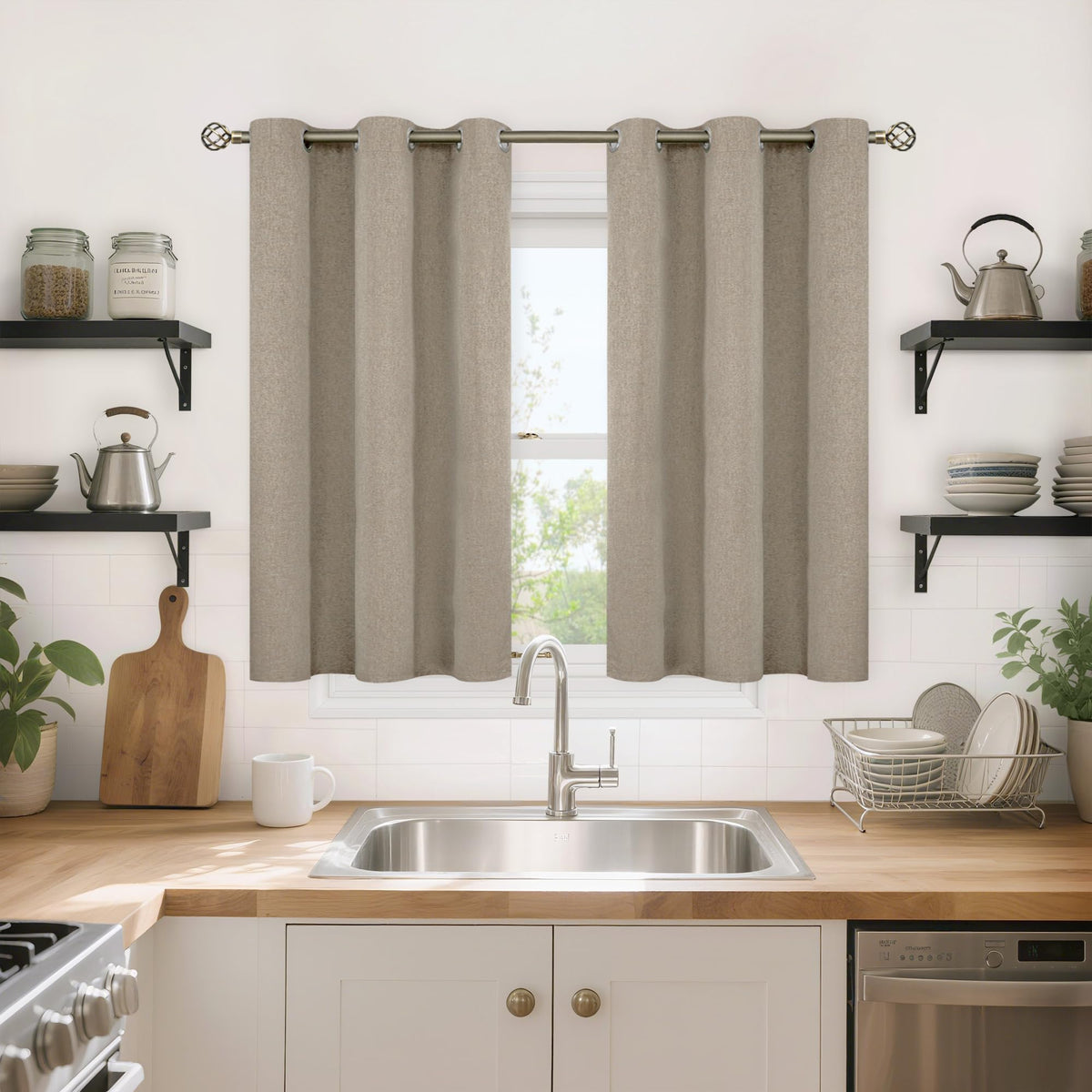 YoungsTex Black Blackout Curtains for Bedroom, Thermal Drapes Heat Blocking