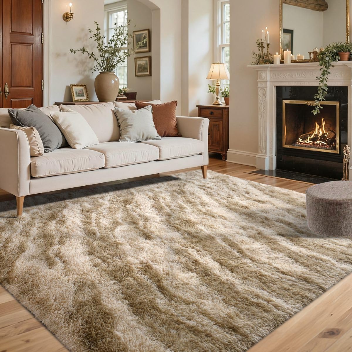 5x7 Black Area Rugs for Living Room, Large Fluffy Shag Bedroom Rugs Non-Slip, Ultra Soft Plush Carpet for Nursery Kids PlayRoom Dorm Office Indoor Modern Carpets