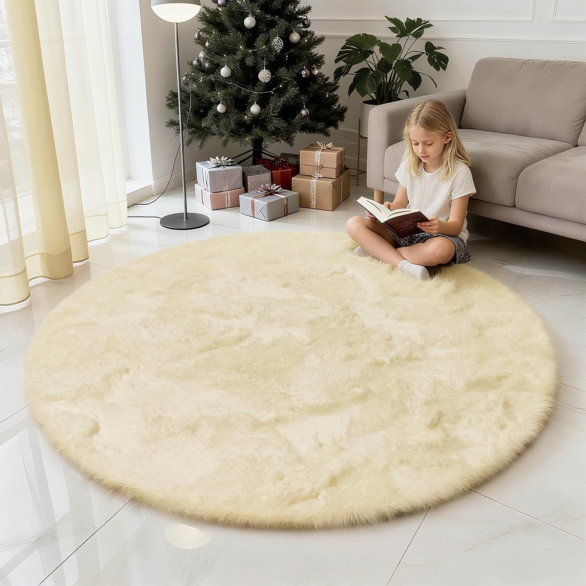 8x10 Fluffy Area Rugs for Living Room,Black Large Shag Area Rug for Bedroom