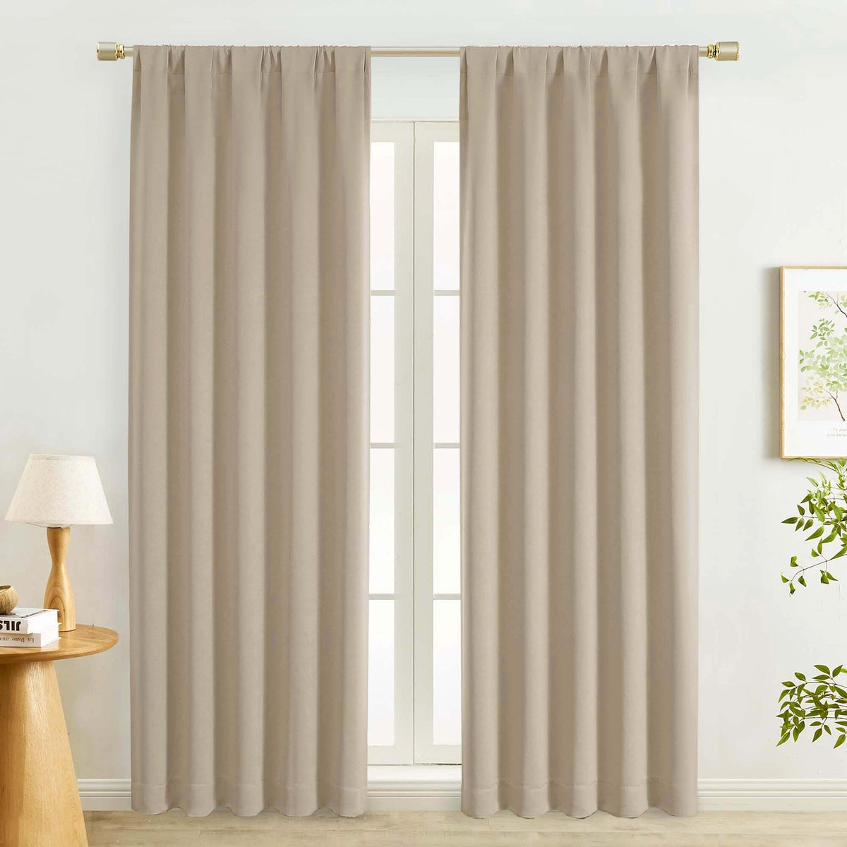 Lecloud Sage Green Room Darkening Curtains 54 Inch Length 2 Panels, Window Curtains for Bedroom, Energy Thermal Insulating Rod Pocket Curtain Drapes for Small Window, 40" W x 54" L