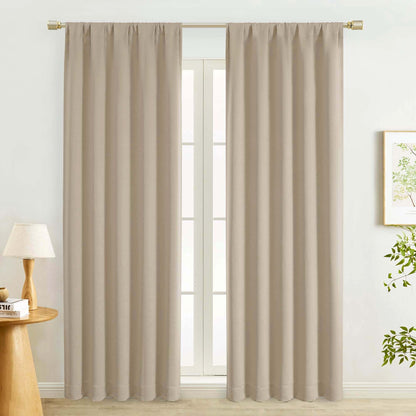 Lecloud Sage Green Room Darkening Curtains 54 Inch Length 2 Panels, Window Curtains for Bedroom, Energy Thermal Insulating Rod Pocket Curtain Drapes for Small Window, 40" W x 54" L