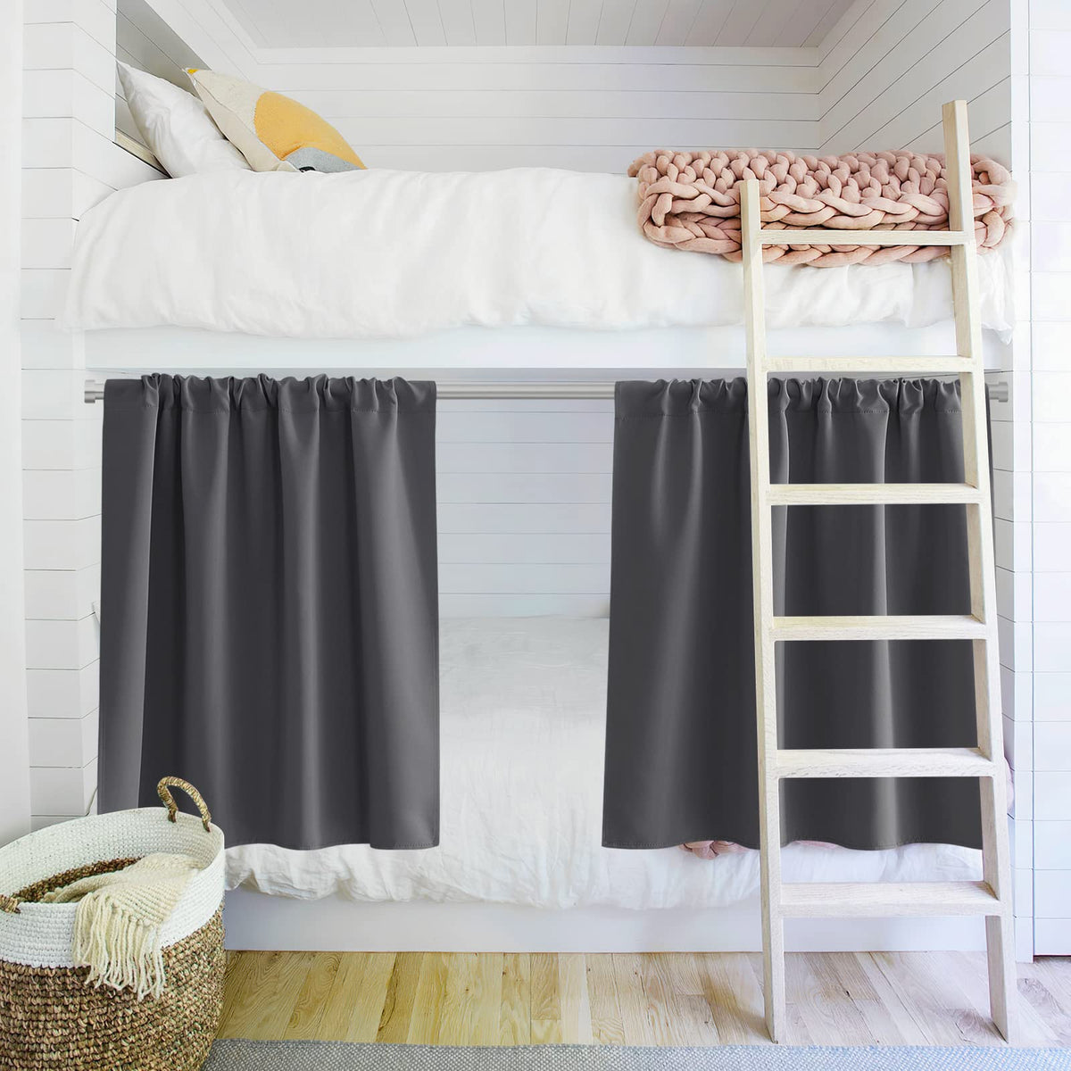 PONY DANCE Black Out Curtains 72 inch Long, Black, 2 Panels