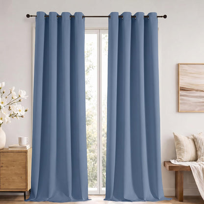 Simplebrand Sage Green Blackout Curtains 84 Inch Length 2 Panels Set for Bedroom/Living Room, Solid Room Darkening Thermal Insulated Grommet Energy Saving Window Treatment Drapes, Each 52" Wide