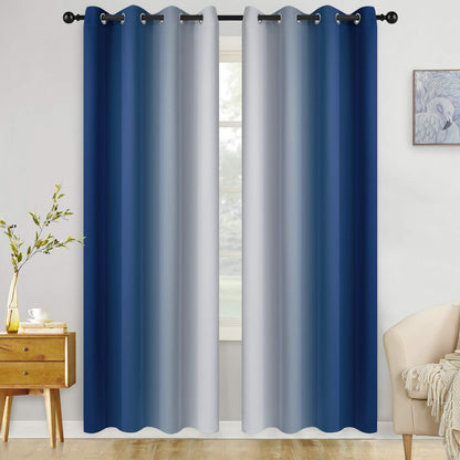 COSVIYA Grommet Room Darkening Ombre Purple Curtains W52xL63 inch