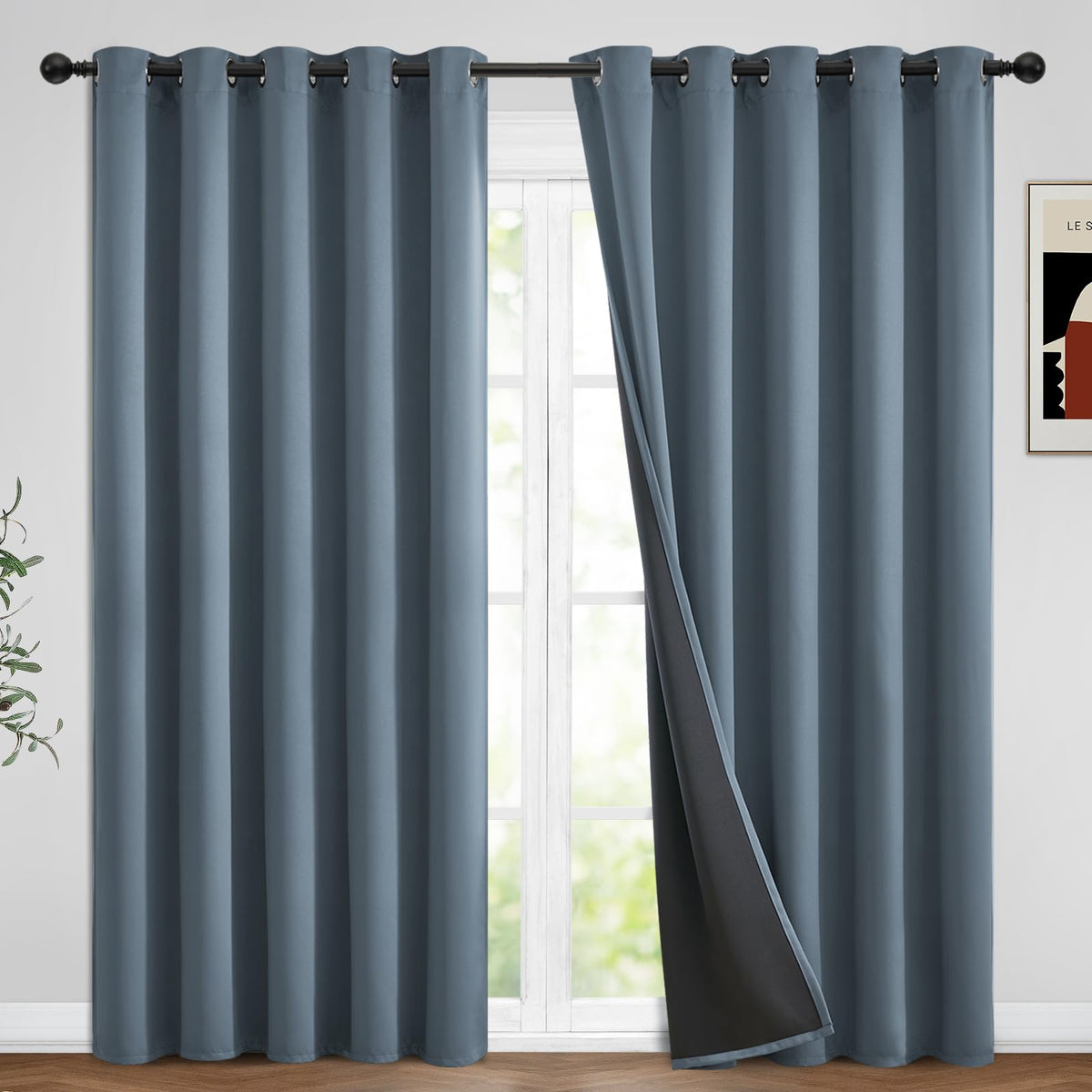 Yakamok Burgundy Red Blackout Curtains 84 inches Long for Bedroom 38" Wide