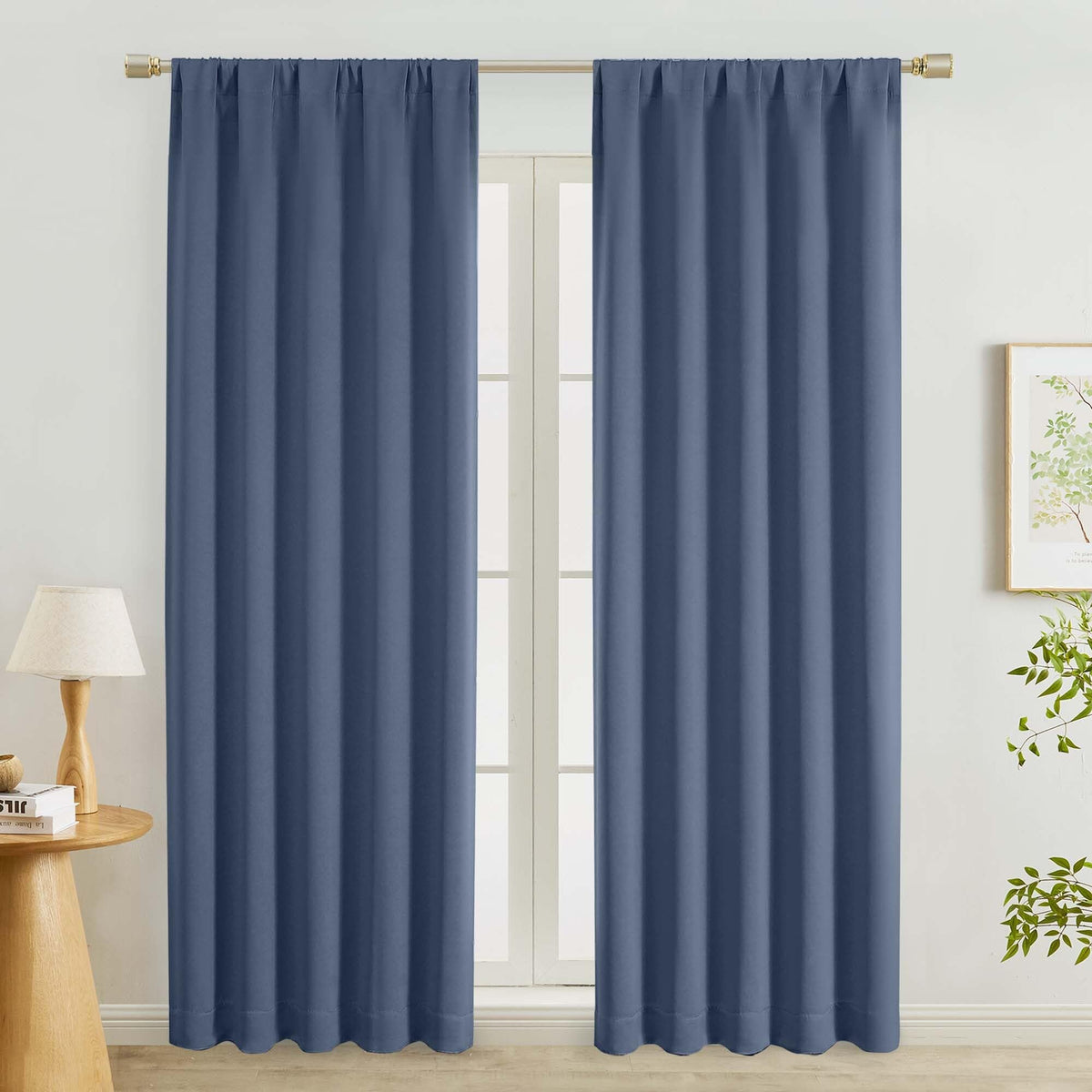 Lecloud Sage Green Room Darkening Curtains 54 Inch Length 2 Panels, Window Curtains for Bedroom, Energy Thermal Insulating Rod Pocket Curtain Drapes for Small Window, 40" W x 54" L