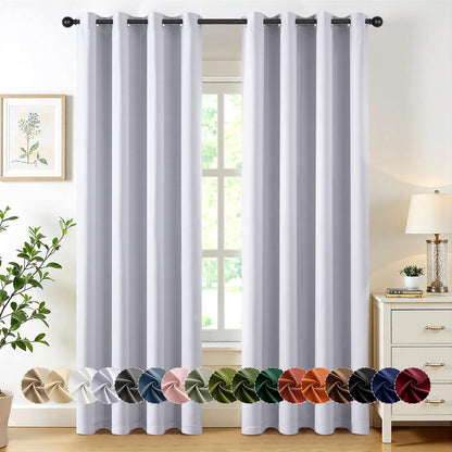 MIULEE Blackout Curtains for Bedroom 2 Panels 40 x 63 Inch Long Black