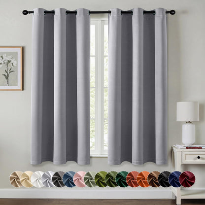 MIULEE Blackout Curtains for Bedroom 2 Panels 40 x 63 Inch Long Navy Blue