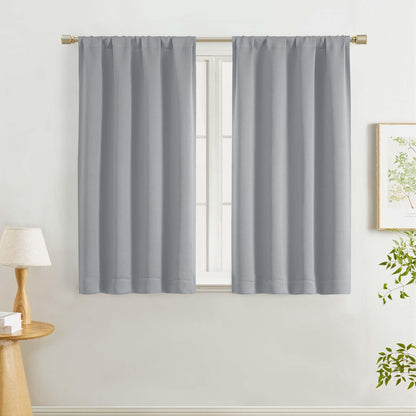 Lecloud Sage Green Room Darkening Curtains 54 Inch Length 2 Panels, Window Curtains for Bedroom, Energy Thermal Insulating Rod Pocket Curtain Drapes for Small Window, 40" W x 54" L