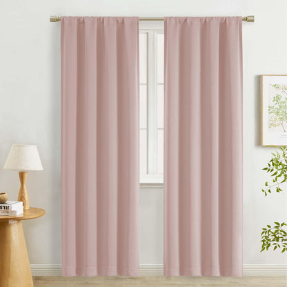 Lecloud Sage Green Room Darkening Curtains 54 Inch Length 2 Panels, Window Curtains for Bedroom, Energy Thermal Insulating Rod Pocket Curtain Drapes for Small Window, 40" W x 54" L