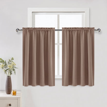 DWCN Blackout Curtains for Bedroom Living Room 42 x 63 Inch Long Black