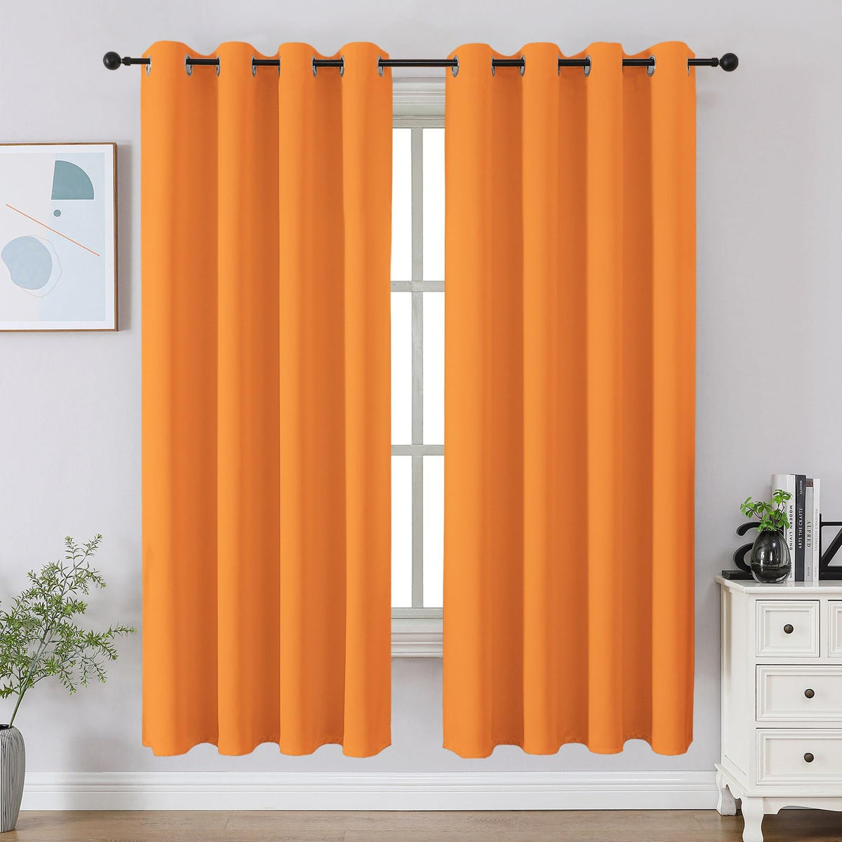 CUCRAF Beige Blackout Curtains 84 inch Length 2 Panels Set, Room Darkening Drapes for Living Room Bedroom, Thermal Insulated Light Blocking Grommet Window Curtain (W52 x L84 Inch)