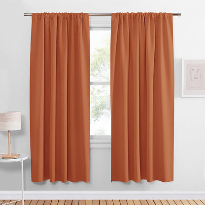 PONY DANCE Black Out Curtains 72 inch Long, Black, 2 Panels