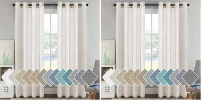 H.VERSAILTEX Natural Linen Sheer Curtains 84" 2 Panels Grommet