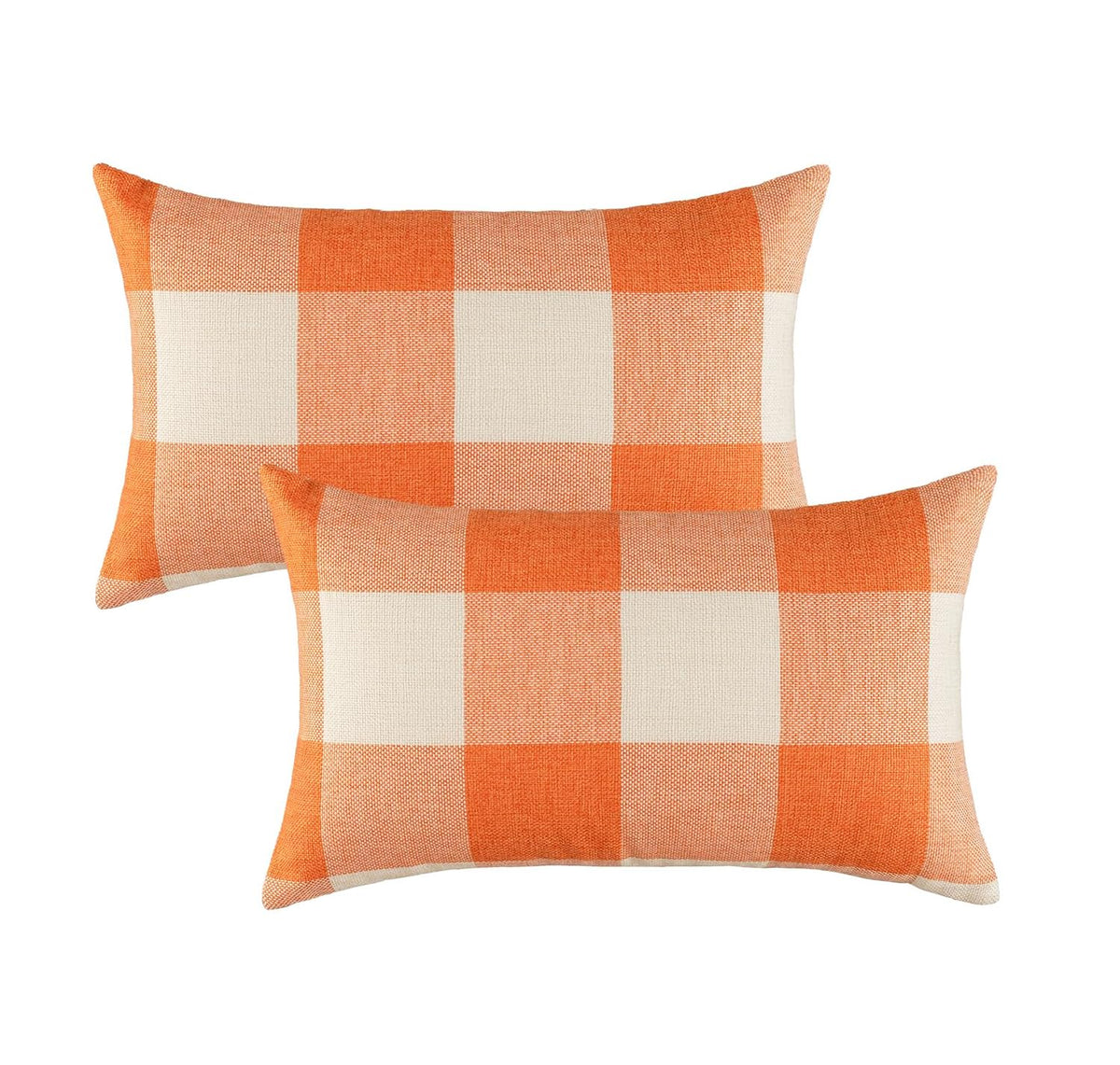 VAKADO Outdoor Plaid Throw Pillow Covers 18x18 Set of 2, Black & White