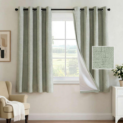 H.VERSAILTEX 100% Blackout Curtains for Bedroom 84 Inches Long Grommet Linen Face Full Light Blocking Curtain Drapes for Living Room Thermal Linen Look Curtains 2 Panels Set, 52" W x 84" L, Navy