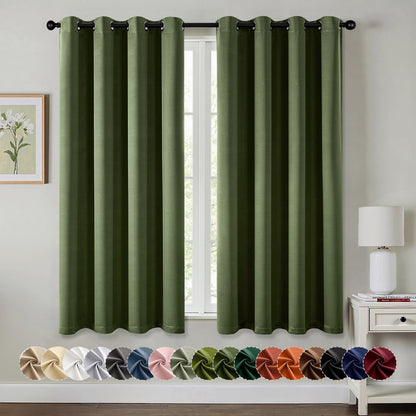 MIULEE Blackout Curtains for Bedroom 2 Panels 40 x 63 Inch Long Dark Grey