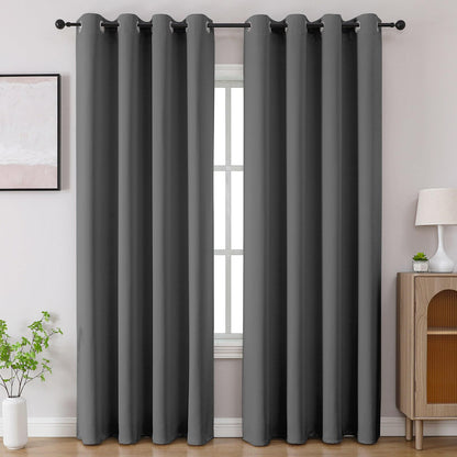 CUCRAF Beige Blackout Curtains 84 inch Length 2 Panels Set, Room Darkening Drapes for Living Room Bedroom, Thermal Insulated Light Blocking Grommet Window Curtain (W52 x L84 Inch)