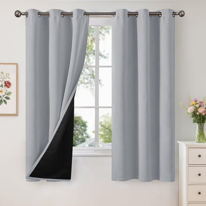 YoungsTex Black Blackout Curtains for Bedroom, Thermal Drapes Heat Blocking
