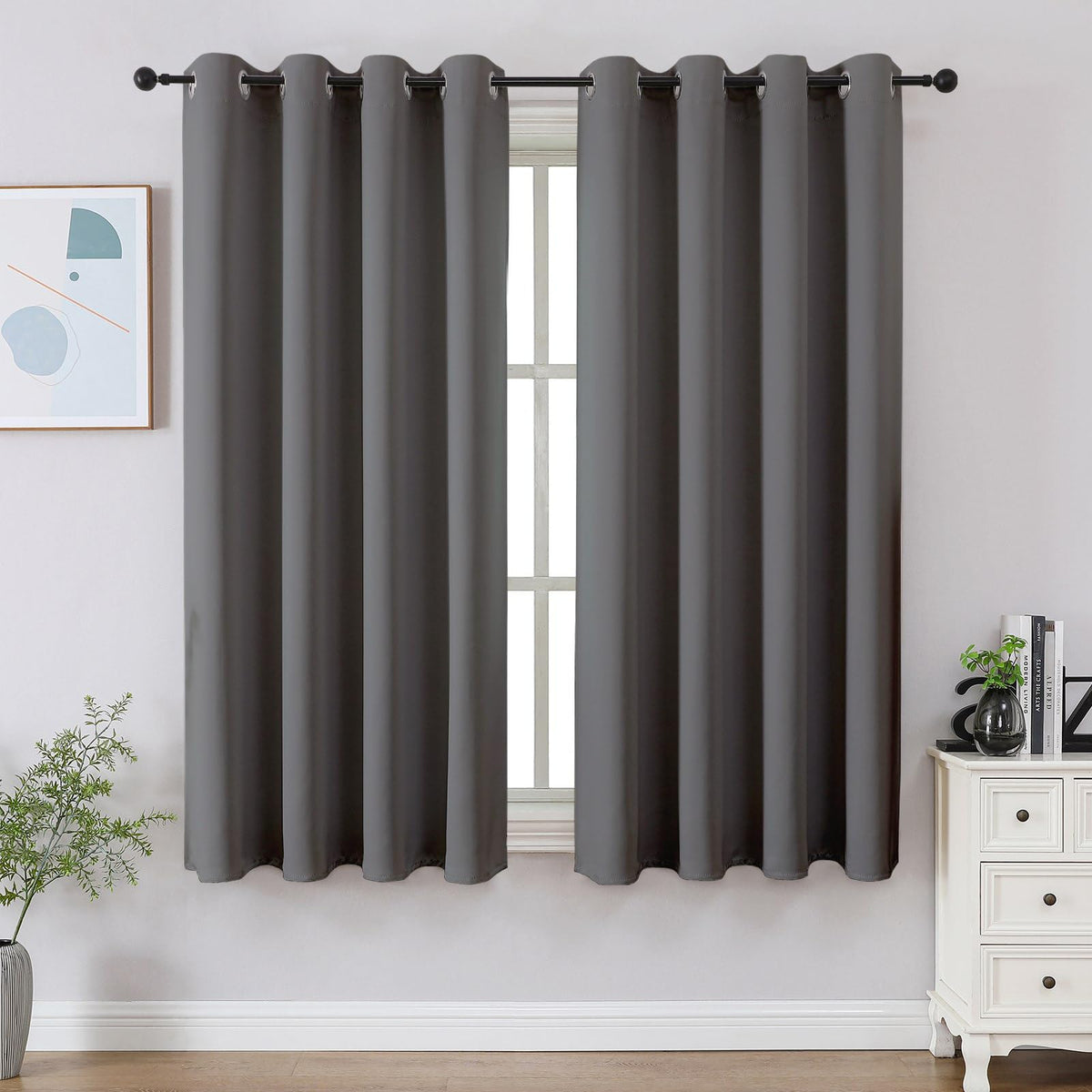 CUCRAF Beige Blackout Curtains 84 inch Length 2 Panels Set, Room Darkening Drapes for Living Room Bedroom, Thermal Insulated Light Blocking Grommet Window Curtain (W52 x L84 Inch)