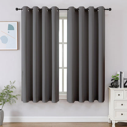 CUCRAF Beige Blackout Curtains 84 inch Length 2 Panels Set, Room Darkening Drapes for Living Room Bedroom, Thermal Insulated Light Blocking Grommet Window Curtain (W52 x L84 Inch)