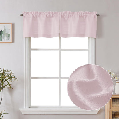 Chyhomenyc White Curtains 45 Inch Length 2 Panels, Faux Linen Textured