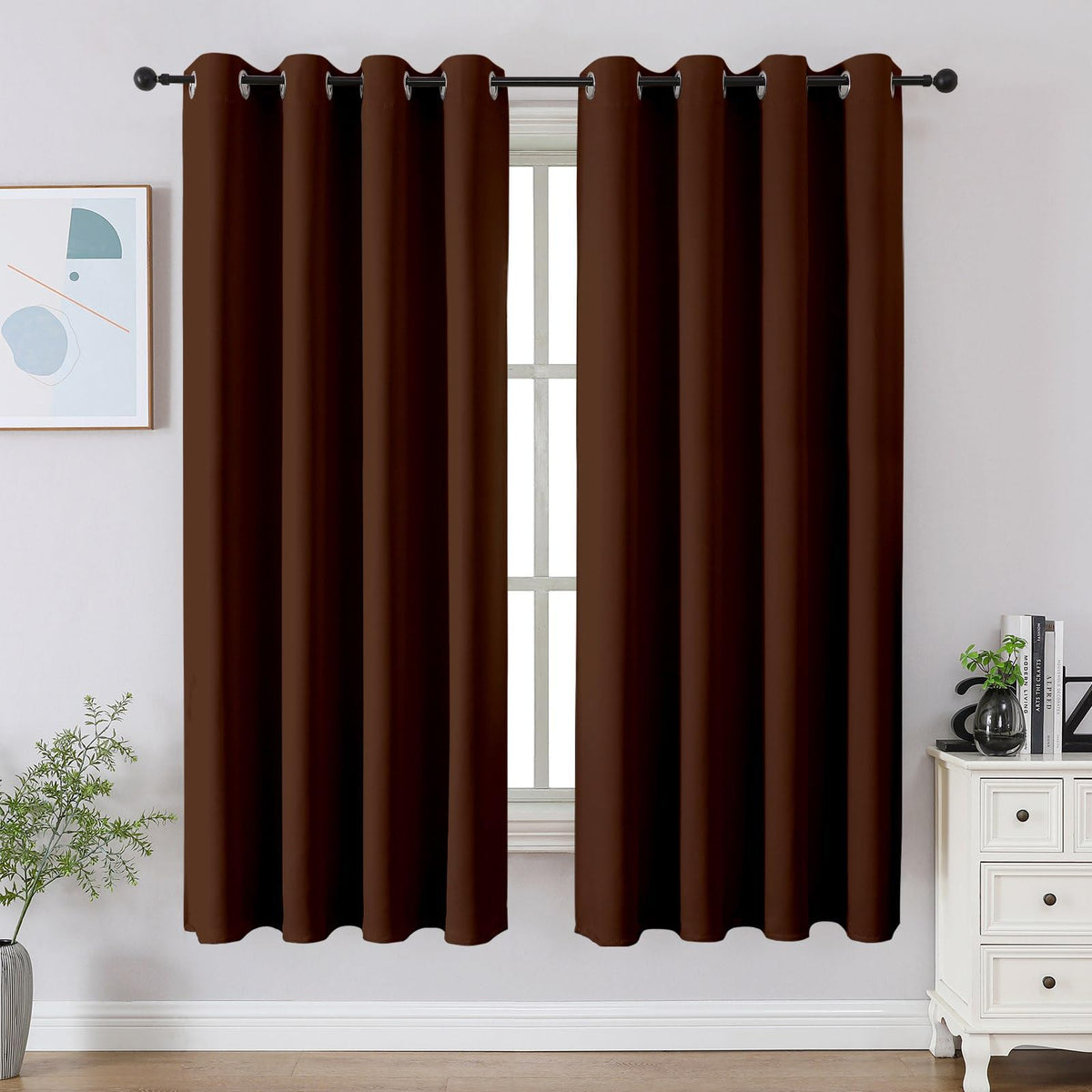 CUCRAF Beige Blackout Curtains 84 inch Length 2 Panels Set, Room Darkening Drapes for Living Room Bedroom, Thermal Insulated Light Blocking Grommet Window Curtain (W52 x L84 Inch)