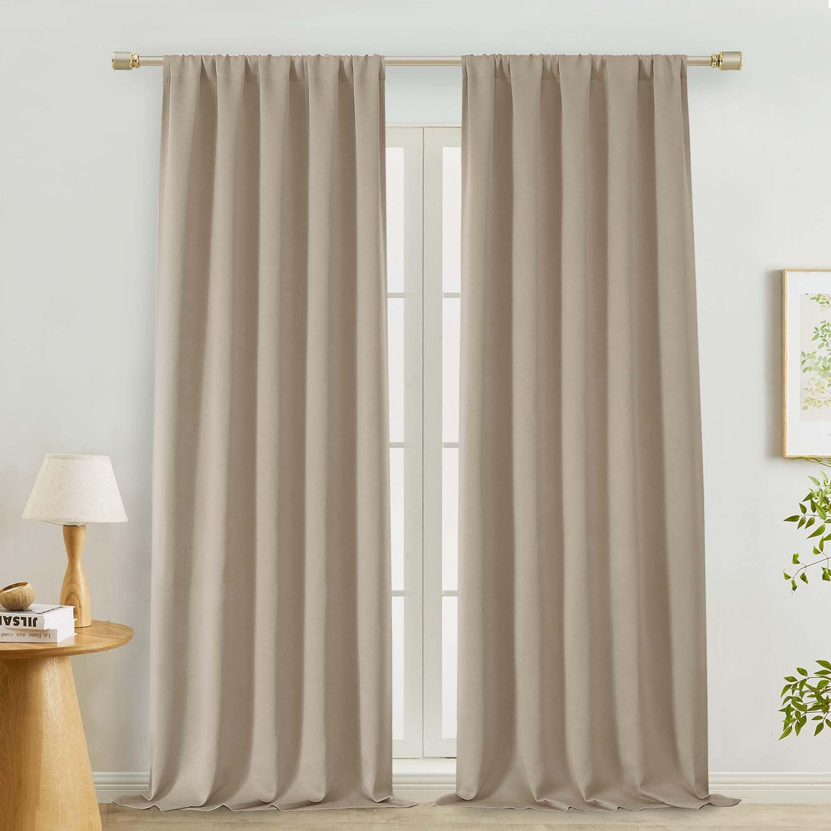 Lecloud Sage Green Room Darkening Curtains 54 Inch Length 2 Panels, Window Curtains for Bedroom, Energy Thermal Insulating Rod Pocket Curtain Drapes for Small Window, 40" W x 54" L