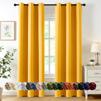 MIULEE Blackout Curtains for Bedroom 2 Panels 40 x 63 Inch Long Pink