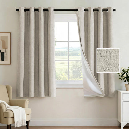 H.VERSAILTEX 100% Blackout Curtains for Bedroom 84 Inches Long Grommet Linen Face Full Light Blocking Curtain Drapes for Living Room Thermal Linen Look Curtains 2 Panels Set, 52" W x 84" L, Navy