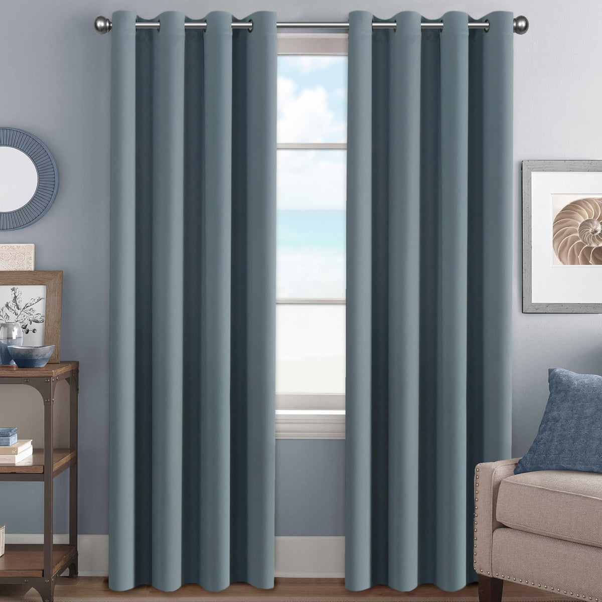H.VERSAILTEX Blackout Curtains for Bedroom Thermal Insulated Room Darkening Living Room Curtains 63 Inch Long Grommet Privacy Protection Window Curtain Panels/Drapes for Nursery,2 Panels,Ivory/Cream