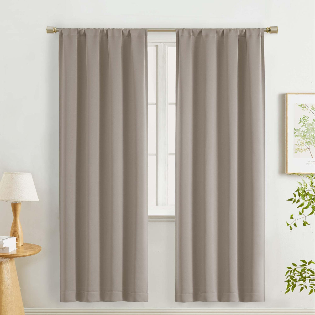 Lecloud Sage Green Room Darkening Curtains 54 Inch Length 2 Panels, Window Curtains for Bedroom, Energy Thermal Insulating Rod Pocket Curtain Drapes for Small Window, 40" W x 54" L