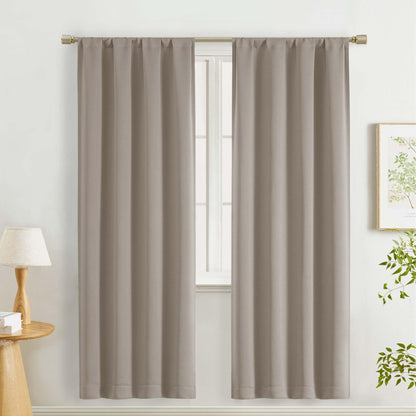 Lecloud Sage Green Room Darkening Curtains 54 Inch Length 2 Panels, Window Curtains for Bedroom, Energy Thermal Insulating Rod Pocket Curtain Drapes for Small Window, 40" W x 54" L