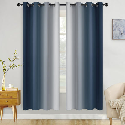 COSVIYA Grommet Room Darkening Ombre Purple Curtains W52xL63 inch