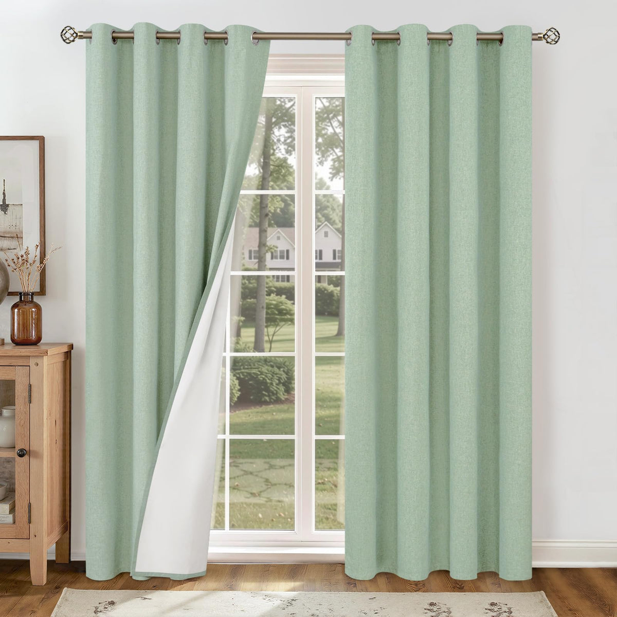 YoungsTex Black Blackout Curtains for Bedroom, Thermal Drapes Heat Blocking