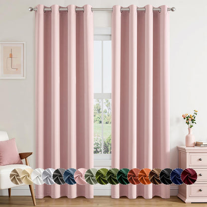 MIULEE Blackout Curtains for Bedroom 2 Panels 40 x 63 Inch Long Dark Grey