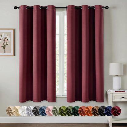 MIULEE Blackout Curtains for Bedroom 2 Panels 40 x 63 Inch Long Navy Blue