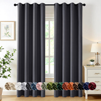 MIULEE Blackout Curtains for Bedroom 2 Panels 40 x 63 Inch Long Black
