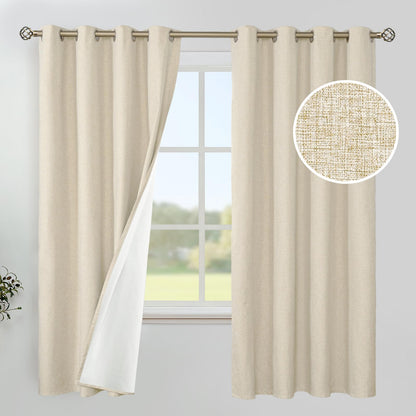 YoungsTex Black Blackout Curtains for Bedroom, Thermal Drapes Heat Blocking