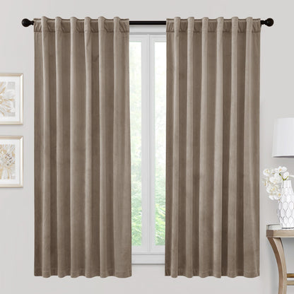 RYB HOME Blue Velvet Blackout Curtains for 84 inches Bedroom Living Room