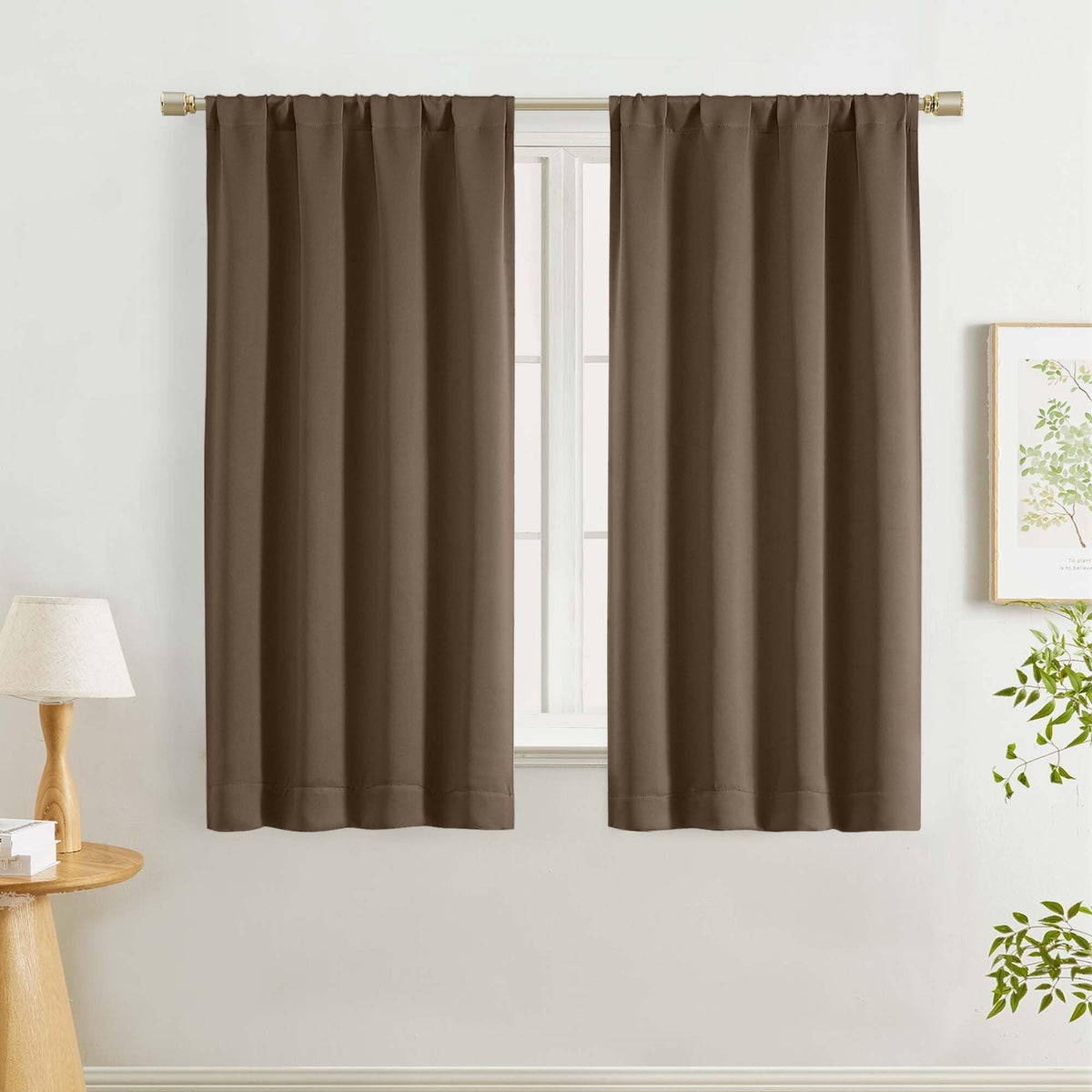 Lecloud Sage Green Room Darkening Curtains 54 Inch Length 2 Panels, Window Curtains for Bedroom, Energy Thermal Insulating Rod Pocket Curtain Drapes for Small Window, 40" W x 54" L