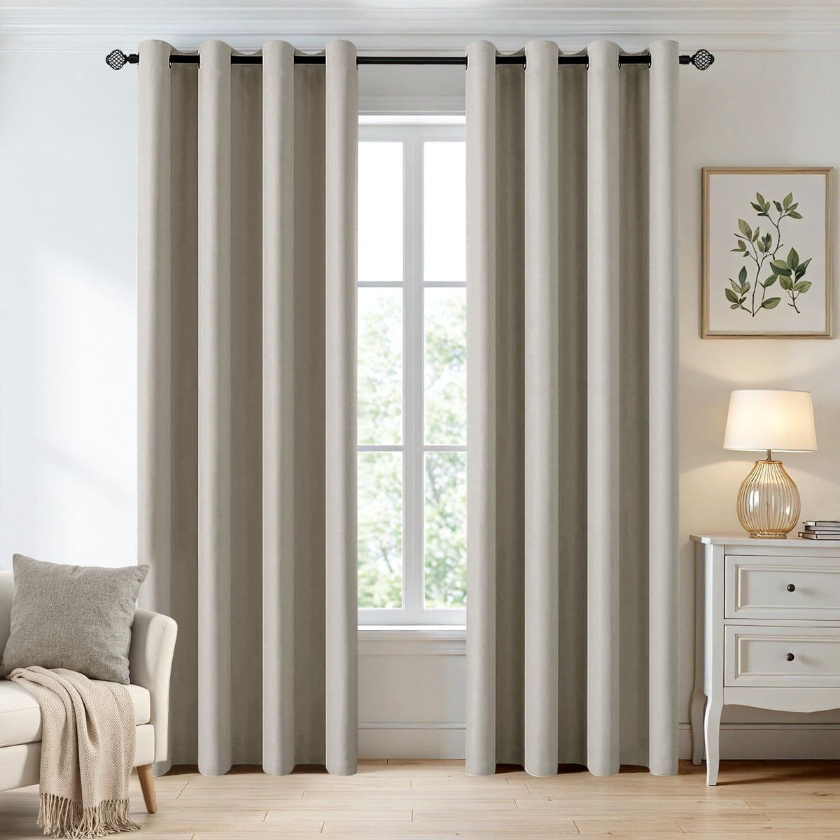 MIULEE Light Pink Blackout Bedroom Curtains Drapes 84 Inch Long 52"x84"