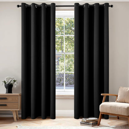 MIULEE Light Pink Blackout Bedroom Curtains Drapes 84 Inch Long 52"x84"