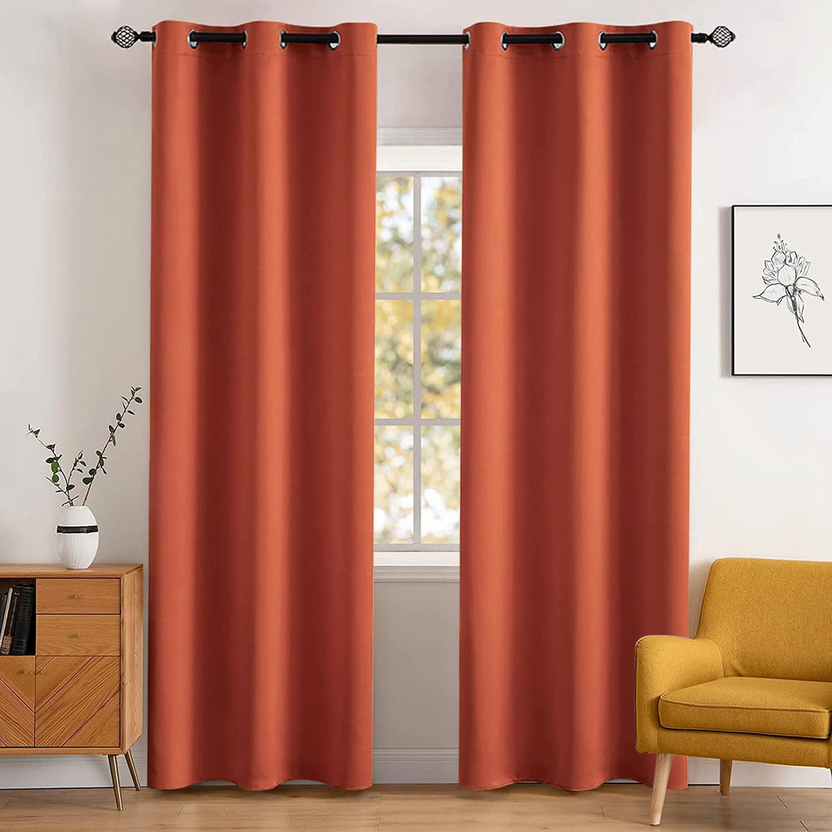 MIULEE Light Pink Blackout Bedroom Curtains Drapes 84 Inch Long 52"x84"