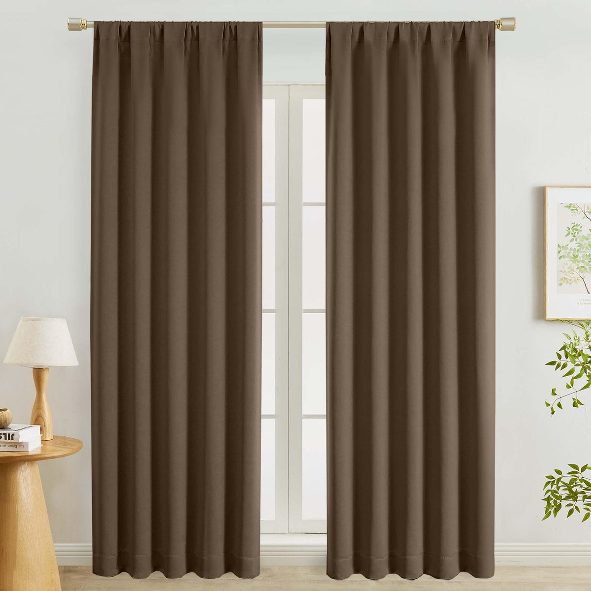 Lecloud Sage Green Room Darkening Curtains 54 Inch Length 2 Panels, Window Curtains for Bedroom, Energy Thermal Insulating Rod Pocket Curtain Drapes for Small Window, 40" W x 54" L