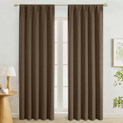 Lecloud Sage Green Room Darkening Curtains 54 Inch Length 2 Panels, Window Curtains for Bedroom, Energy Thermal Insulating Rod Pocket Curtain Drapes for Small Window, 40" W x 54" L