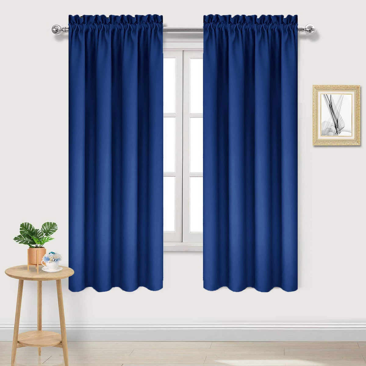 DWCN Blackout Curtains for Bedroom Living Room 42 x 63 Inch Long Black